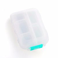 HQLCX Medicine Pill Storage Box Portable Small Medicine Box Portable Double Layer 10 Compartment Type Tablet Box Convenient Travel Mini Pill Box,White