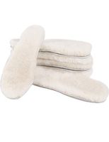 Genuine Lambs Wool Shoe Liners for Men - Thick Sheepskin Shoe Insole Replacement Fuzzy Thermal Wool Inner Soles Inserts for Winter Walking Running Cycling Hiking