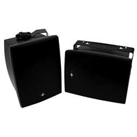 Saga Elite 6.5" Weather Resistant Speakers w/Aluminum Grille (70.7V/100V-60W Transformer and 8Ω Bypass) (Black | Pair)