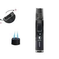Torch Lighters Adjustable Butane Jet Flame Portable Refillable Lighters for Camping Cooking BBQs Fireworks[Gas Not Include] (Black)