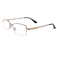 Inlefen Men Eyewear Metal Folding Reading Glasses with Case/Semi-Rimless Frames