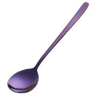 Qinlee Handle Stainless Steel Spoon 20.5 3.8cm Ice Cream Cocktail Teaspoons Coffee Soup Spoons Honey Spoons for Home Kitchen or Restaurant (Purple)
