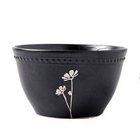Bowl 4.5 Inch Pearl Bowl Black Bowl Hand-Painted Ceramic Rice Bowl Tableware Small Soup Bowl Home Porridge Bowl Salad Bowl Gift Household tableware, retro bowl