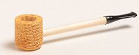 Missouri Meerschaum Short Stop Straight Amber or Black Stem Corncob Pipe (Black)