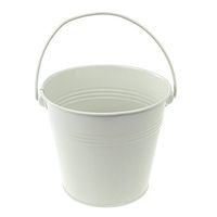 Homeford Firefly Imports Metal Pail Buckets Party Favor, 5-Inch, White, 5"