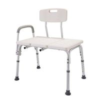 Medical Shower Transfer Bench 10 Height Adjustable Bathtub Seat Stool with Armrest White