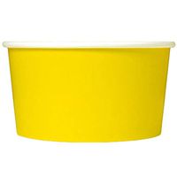 [50 Count] Yellow Paper Ice Cream Cups - 4 oz Small Dessert Bowls - Comes In Many Colors & Sizes! Frozen Dessert Supplies