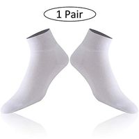 Forcool Diabetic Socks, Women's Men's Non Binding Loose Top Seamless Toe White Ankle Low Cut Cotton Diabetic Socks Edema Socks Diabetes Socks Thin for Summer, 1 Pair Medium