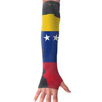 Sports Arm Sleeves Venezuela Flag Map UV Sun Protection Arm Sleeves with Thumb Holes Cooling Arm