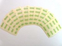 Minilabel 100 Labels , 20X10mm Arrow Shape , Light Green, Removable / Low Tack Colour Code Stickers