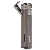 AOMAI 7101 Windproof Jet Torch Flame Butane Viewable Cigar Cigarette Lighter with Lock Gray