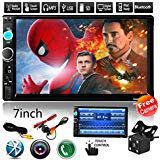 Cavogin Car Rear View Camera + 7" Double Din Touchscreen In Dash Stereo Car Receiver Audio Video Player Bluetooth FM Radio Mp3/TF/USB/AUX-in/Subwoofer + Remote Control