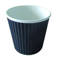 Rippled Paper Coffee Cup (Case of 1000), PacknWood - Disposable Hot Cocoa Drink Cups (4 oz, 2.4" x 2.4") 210GCR4N