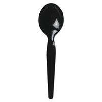 Boardwalk SOUPHWPSBLA Heavyweight Polystyrene Cutlery, Soup Spoon, Black, 1000/Carton