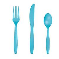 Bermuda Blue Plastic Assorted Cutlery, Serves 50