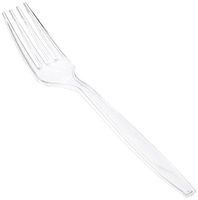 Fineline Flairware 2503-CL Extra Heavy Cutlery Forks In Clear. Pack of 100 (Packaging Design May Vary)