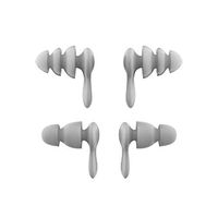 KOqwez33 2 Pairs of Soft Silicone Earplugs, Sound Insulation Travel Noise Cancelling Ear Plugs for Sleeping Snoring Travel Concerts Studying Loud Noise Work Light Gray