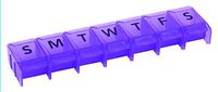 Apex 7- Day Push to Open Pill Organizer, 1x Per Day or AM/PM (1 Time Per Day, Purple)