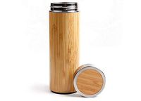 ZHENQ Creative Bamboo Thermos Stainless Steel Water Cup Thermos Thermos Coffee Thermos Vacuum Bottle (Color : A)