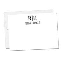 Personalized Flat Notecard Set - Set of 10 Masculine Name Notecards (Flat Notecard 2)