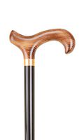 Black Walking Cane with Natural Wood Handle