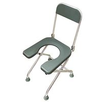ZBYXZIGJ Folding Stainless Steel Bedside Toilet Chair Mobile Elderly Chair Portable Toilet Suitable for Adult Commode