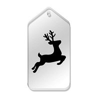 Azeeda 10 x 'Jumping Reindeer' 66mm x 34mm Clear Tags (TG00066967)