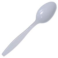 Daxwell Plastic Teaspoons, Extra Heavy Weight Polystyrene (PS), White, 6 1/8", A10001103 (Case of 1,000)