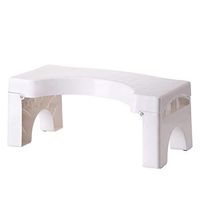 Squatting Toilet Stool，Plastic Folding Non-Slip Bathroom Step Up Stool Relieves Constipation, Bloating White