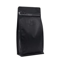 SumDirect 10pcs 16oz 1lb Black Coffee Bags with Valve and Ziplock-5x10 Inch