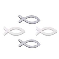 Meidexian888 100PC Wood Fish Decoration,Baptism Table Decoration Christening Decoration