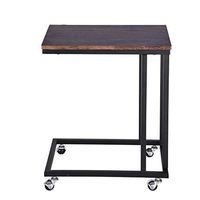 US Fast Shipment Quaanti Snack Side Table,Mobile End Table Bedside Table Laptop Rolling Cart C Shaped TV Tray Coffee Tablet Slide Sofa Couch Overbed Table,Home Office Notebook Stand (Vintage)