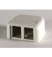 Ortronics OR-404TJ2 Plastic Surface Mount Box for 2 TracJack Modules, Fog White