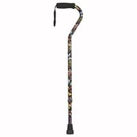 PCP Offset Handle Foam Grip Adjustable Cane, Butterfly Pattern
