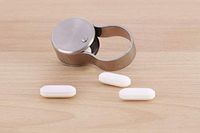 Kikkerland One Pill Carry Case Keychain Stainless Steel
