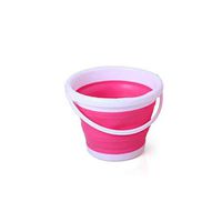 Folding Bucket (5L), Foldable Foot Bucket, Laundry Bucket, Folding Bucket, Portable Travel Large Bath Tub, Grey, Green, Blue, Pink (Color : Pink)