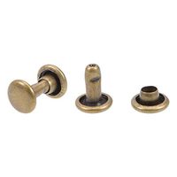 uxcell 20 Sets Double Cap Rivets Round Head Rivet Fasteners for Leather Craft Decorations 6mm 8mm