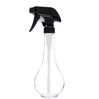 Rail19 Raindrop Recycled Glass Spray Cleaner Bottle with Easy to Handle Shape + 2 Option Spray Nozzle - Lead Free Glass (Black)