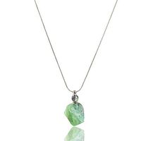 AMOYSTONE Healing Crystal Necklaces Green Fluorite Stone Pendant Perfume Bottle Necklace Aromatherapy Sweater Necklaces