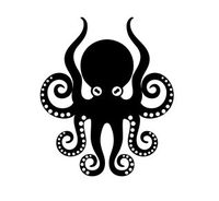 Waving Octopus Vinyl Decal Sticker (Black)