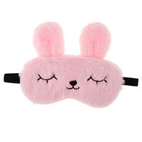 dailymall Cute Plush Rabbit Eye Mask Sleeping Shade Blindfold Party Favors Gifts Kids - Pink