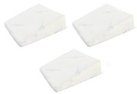 Xtreme Comforts 7" Memory Foam Bed Wedge Pillow, Hypoallergenic Breathable, Washable Bamboo Cover, Elevated Support Cushion, Acid Reflux, Lower Back Pain, Heartburn, Snoring (3 Pack)