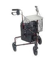 Drive Medical 3 Wheel Rollator - - Flame Red