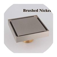 Drains 100% Brass Shower Drain Bathroom Floor Drain Tile Insert Square Anti-Odor Floor Waste Grates 100X100,Brushed Nickel