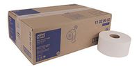 Tork Advanced 11020602 Soft Mini Jumbo Bath Tissue Roll, Perforated, 2-Ply, 7.36" Diameter, 3.55" Width x 8.38" Length, White (Case of 12 Rolls, 1,075 per Roll, 12,900 Sheets)