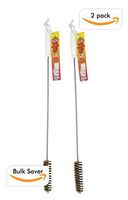 Brushtec B52C Set of 2 Fryer Drain & Cooling System Cleaning Brush, Length 27", Withstands High Temperature up to 500F, Metal Bristles, Deep Fryer Straight Style Cleaning Brush, Pack of 2 brushes
