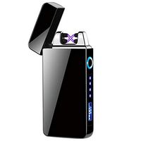 GOTDCO. Windproof Lighter,Electric Arc Lighter USB Rechargeable Lighter,Flameless Lighter Plasma Pocket Lighter with Battery Indicator Igniter for Fire Cigarette Candle Camping Hiking (A)