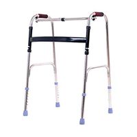 HMHD Folding Walker with Cold-Proof and Skid-Proof Grip-Height Adjustable, Lightweight Portable Walking Aids Frame, Elderly Handicap Medical Walking Compact Mobility Aid(Bariatric)-Push Button