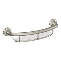 Moen R2356DBN Home Care 16-inch Grab Bar with Shelf, Brushed Nickel