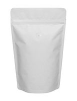 BAP 50 Pack 16 oz Matte White Stand Up Pouch with Valve for Coffee